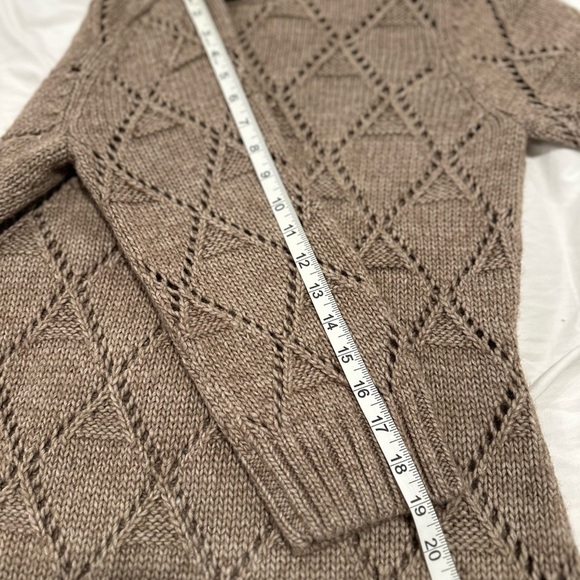 Fenn Wright Manson Woman XL Brown Wool Blend Open Knit 3/4 sweater Dress. - Picture 6 of 12